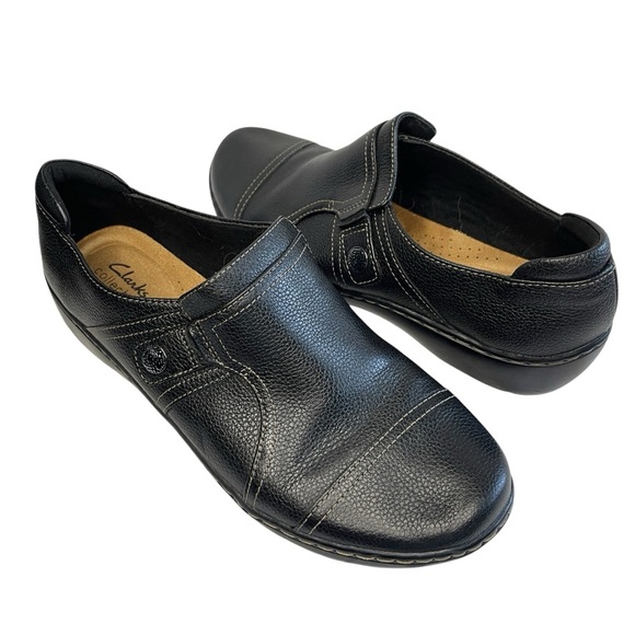 CLARKS Women’s Cora Poppy in Black Tumbled, Size 10 - Picture 1 of 10